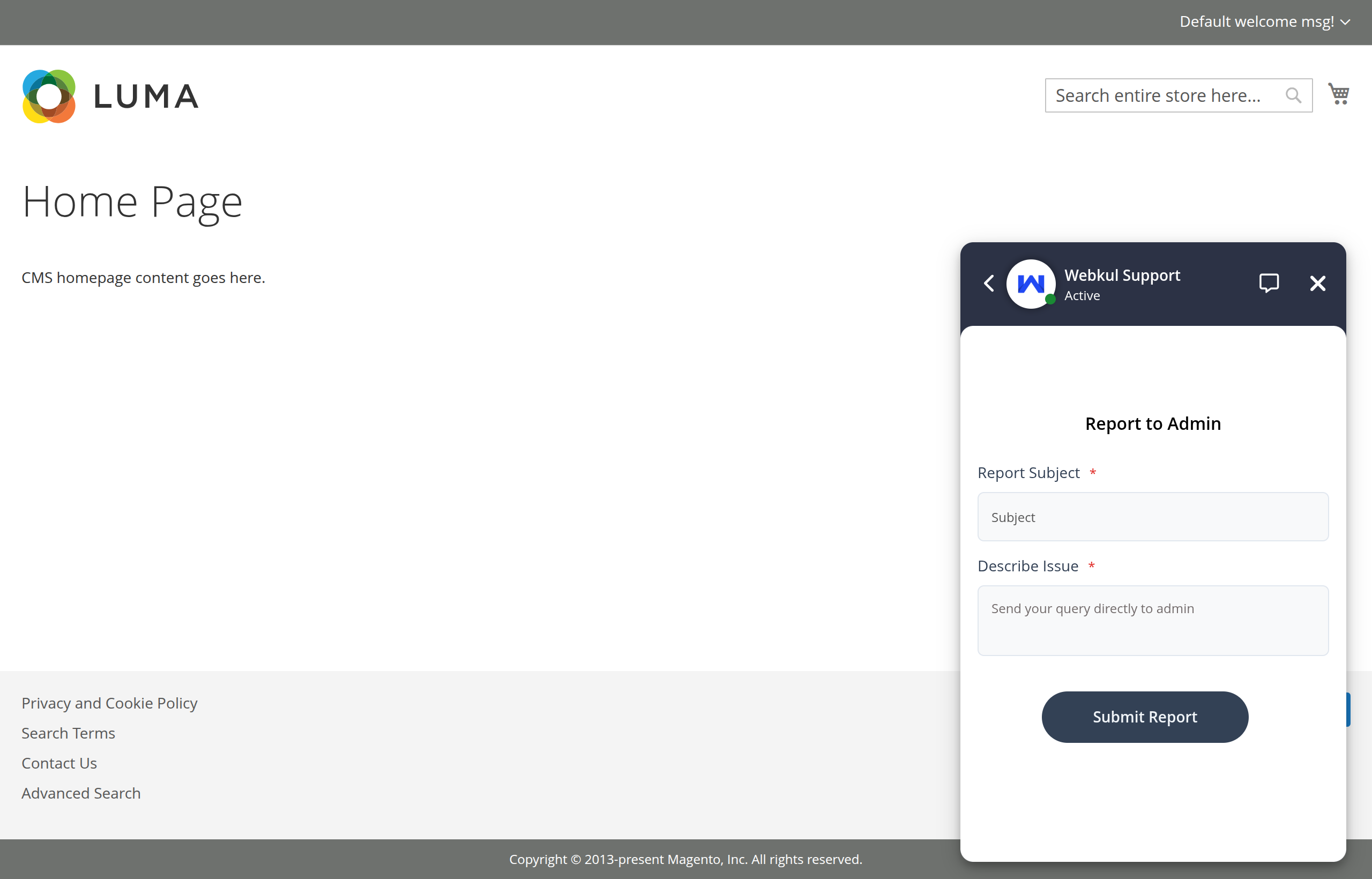 Report issue form
