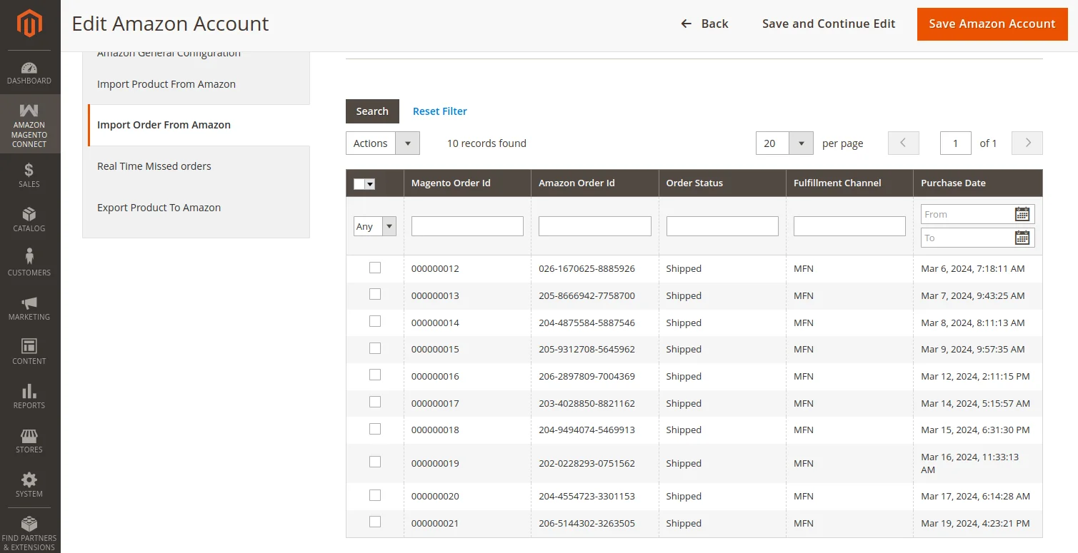 Imported Order List