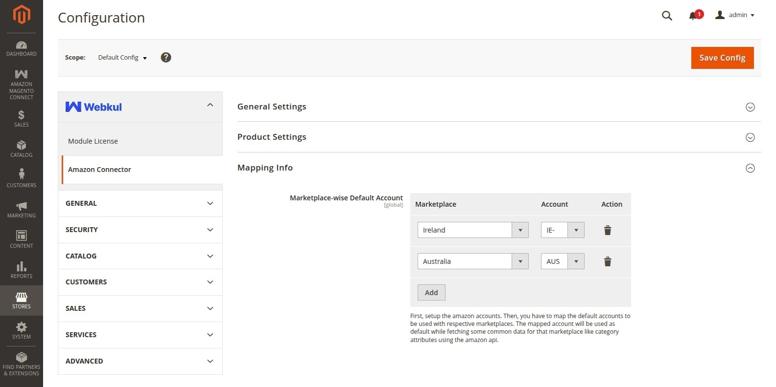 Module Config Mapping Info