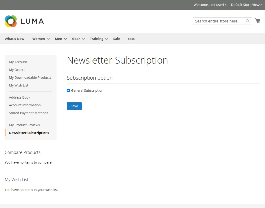 Manage Newsletter Subscription