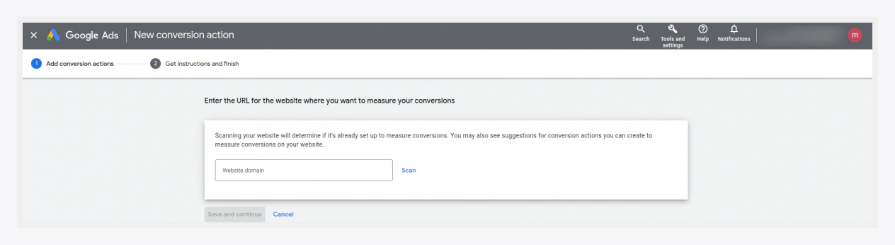 Enter your domain name
