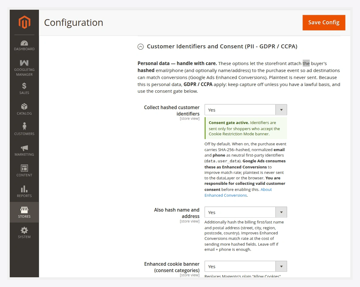 Customer identifiers and consent