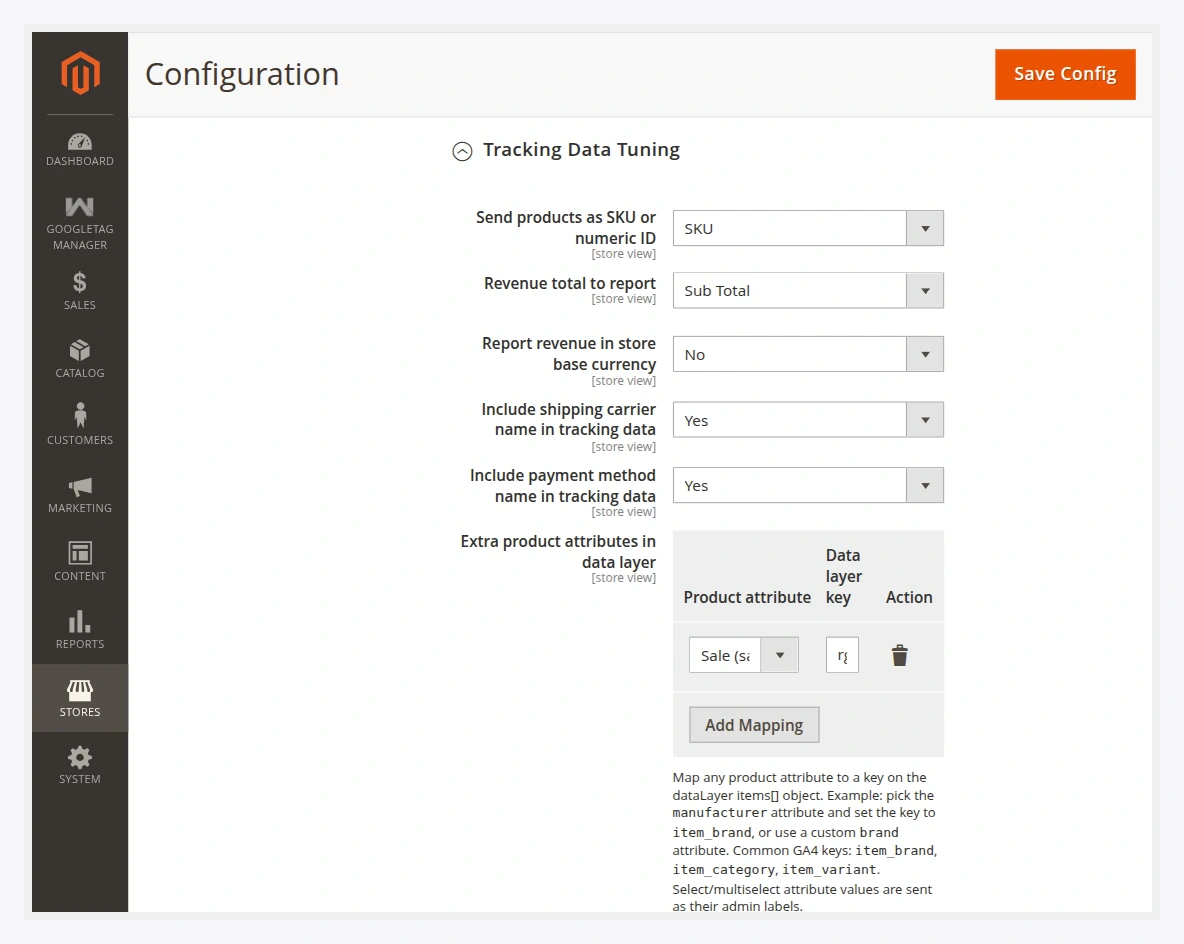 Tracking data tuning