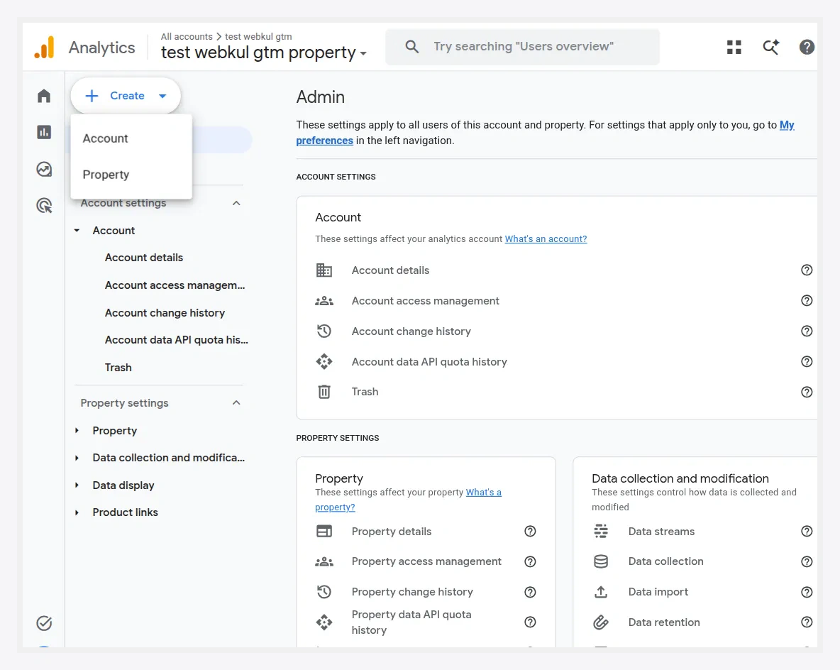 Create a Google Analytics account