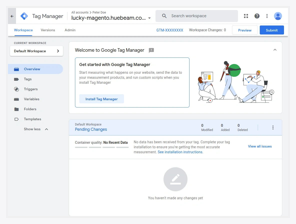 The generated GTM Container ID