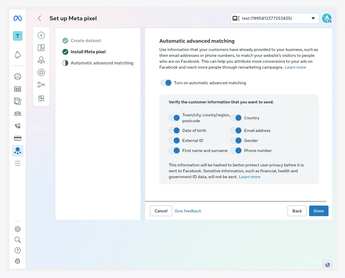 Automatic Advanced Matching