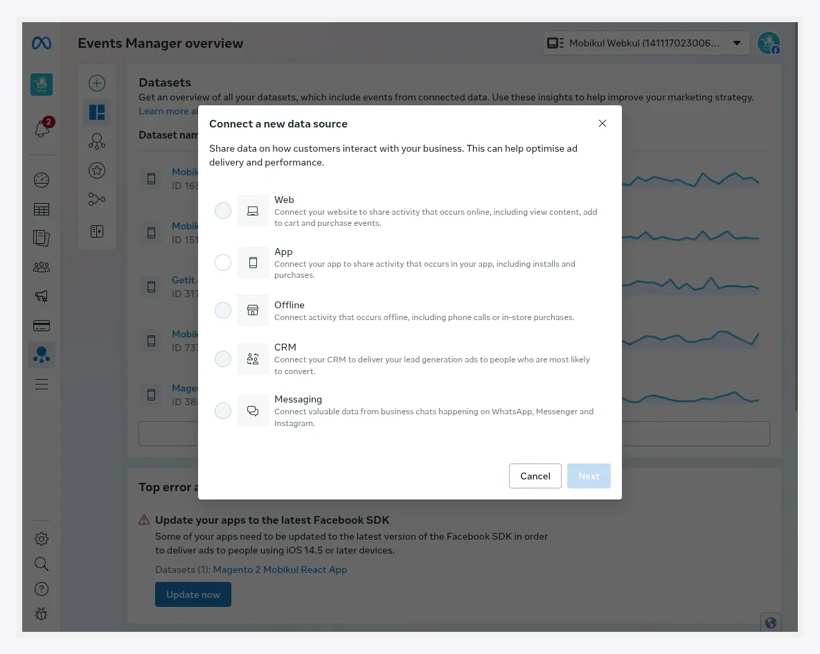 Connect a Web data source