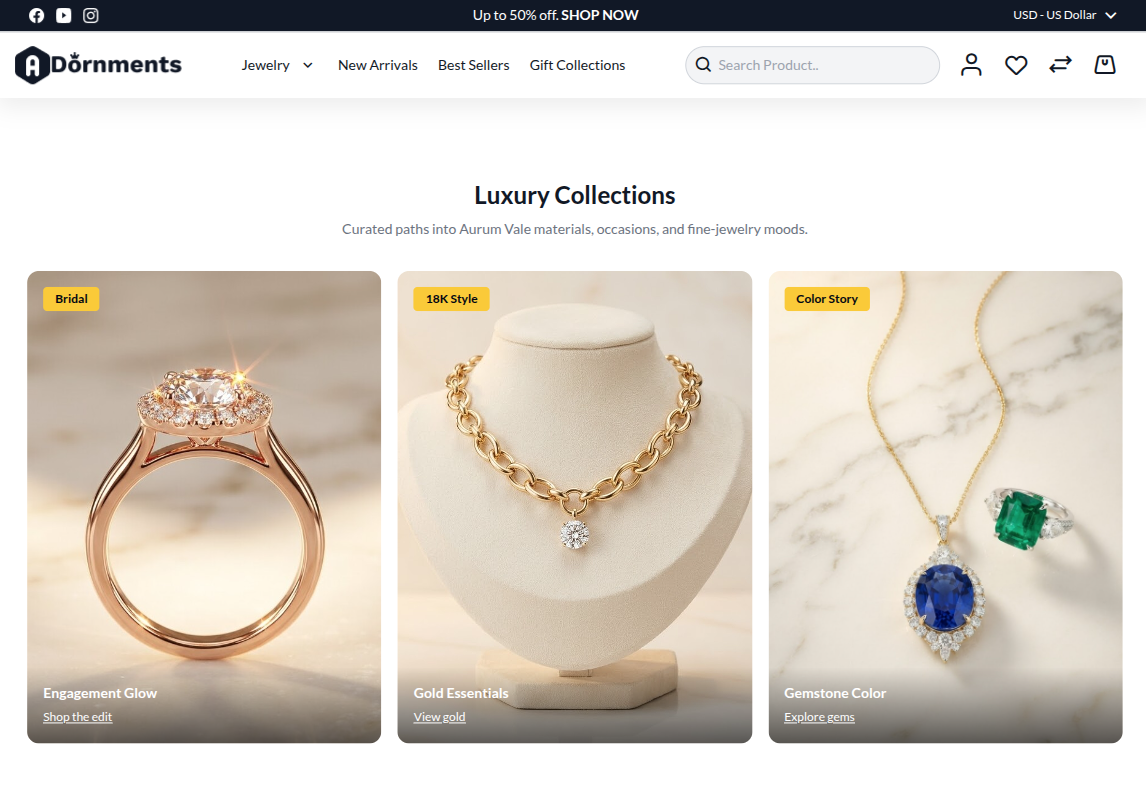 Luxury grid on the storefront