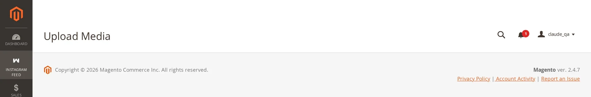 The Upload Media screen with a file picker above an Import From URL field