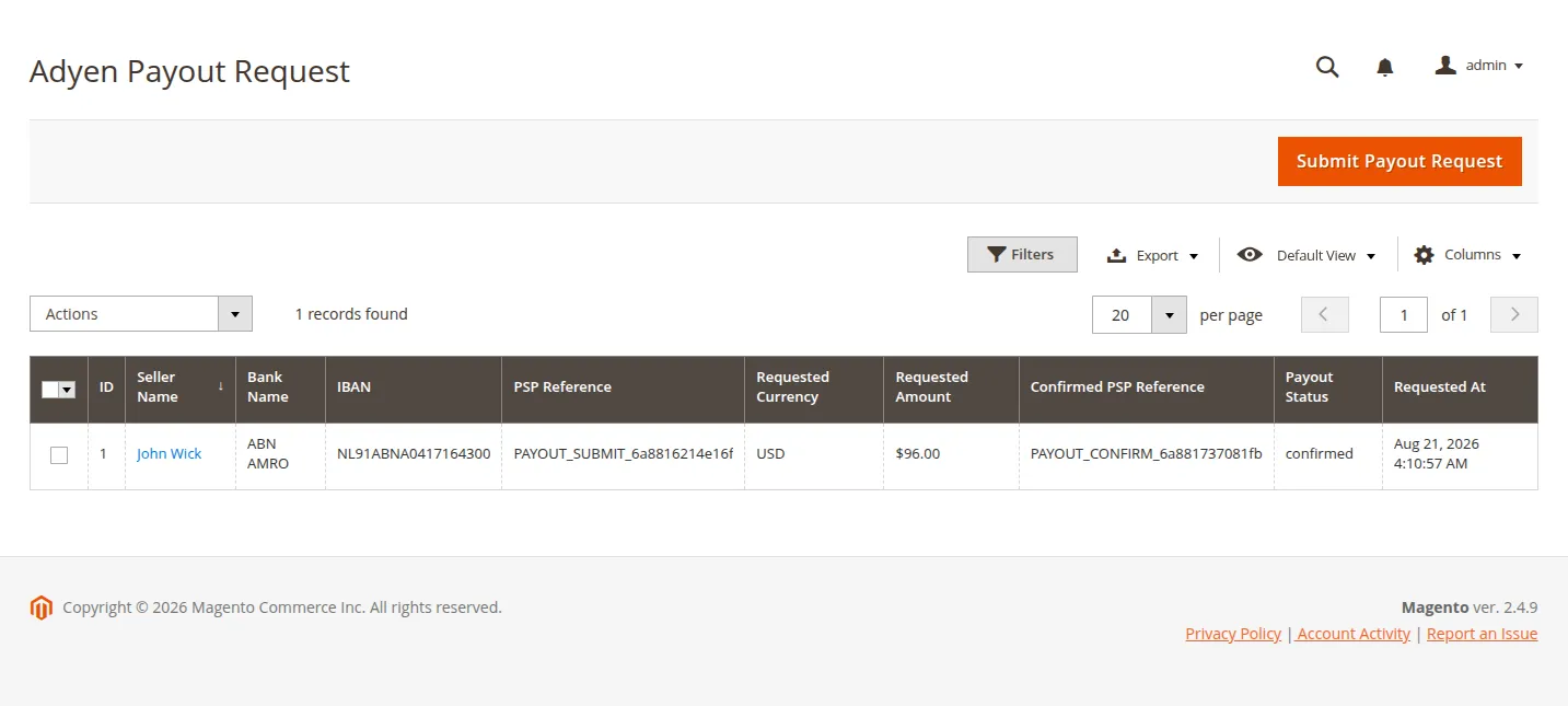 Admin Approve Payout Request