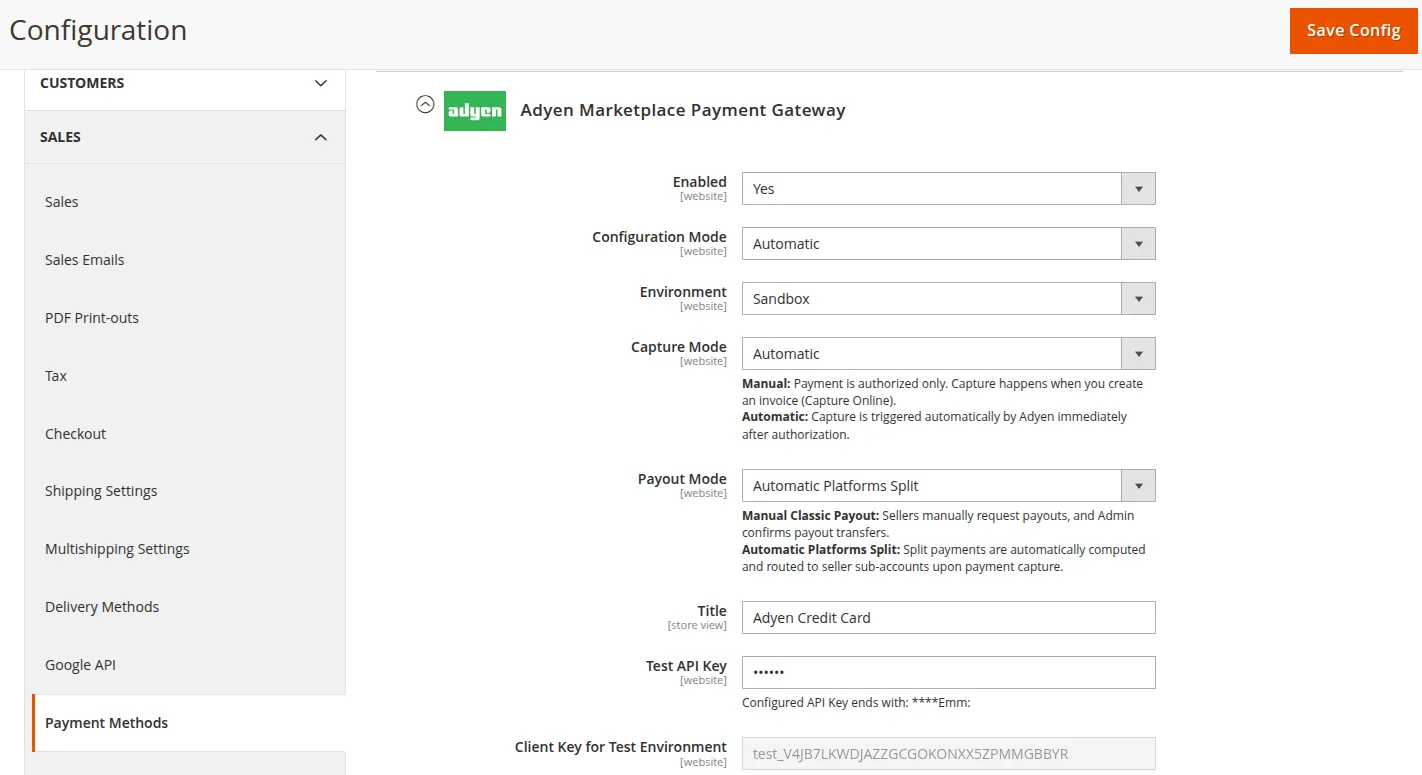 Enable Module Configuration