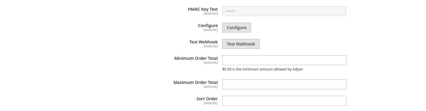 Adyen General Configuration Panel