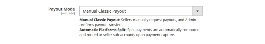 Admin Payout Settings Panel