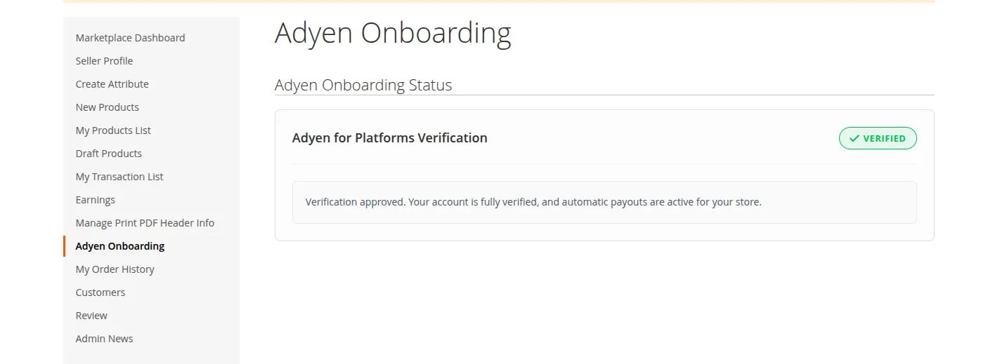 Seller Adyen Onboarding