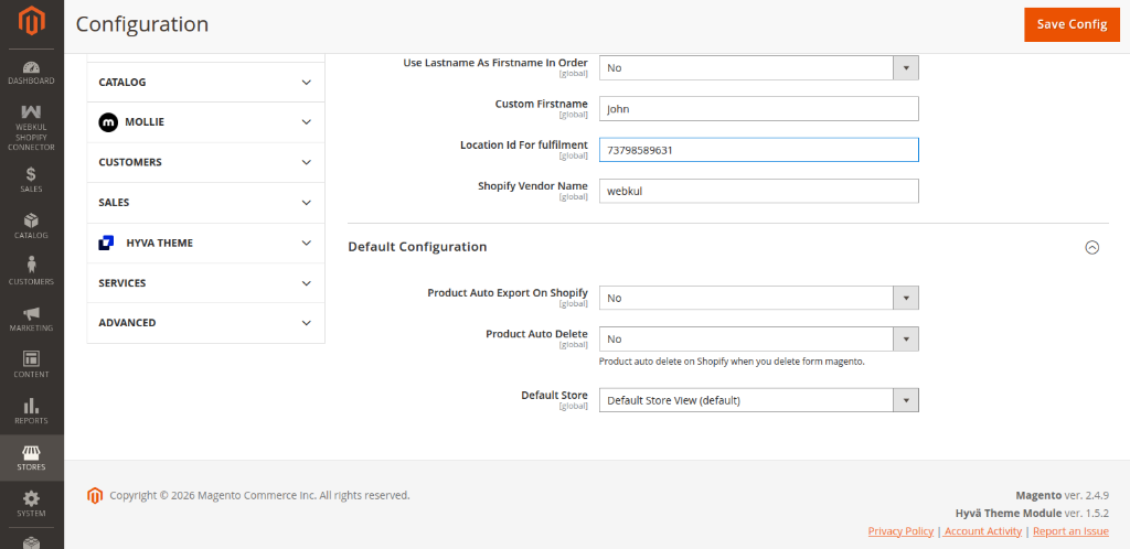 Default Configuration