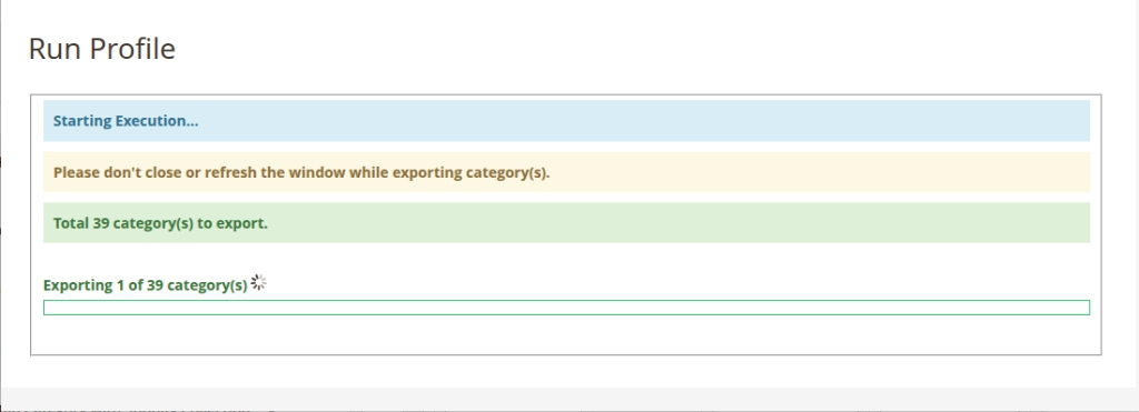 Export Category Profile
