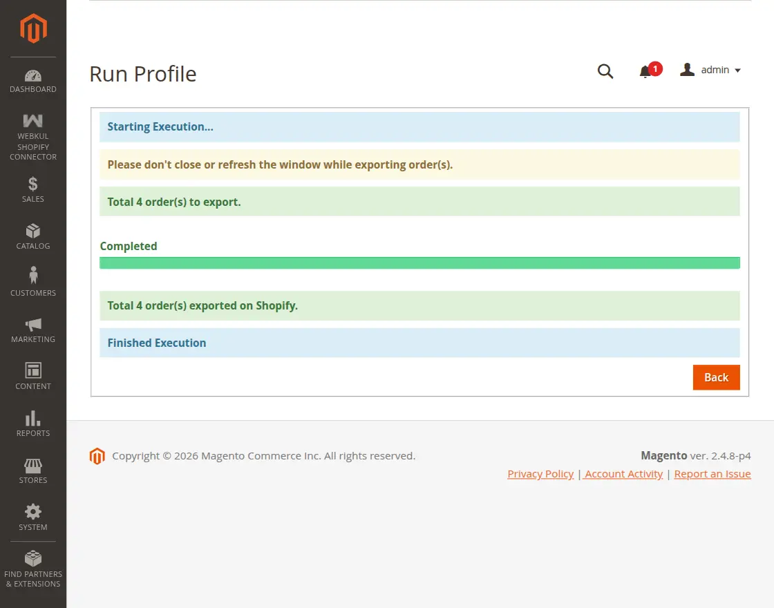 Order Export Profiler