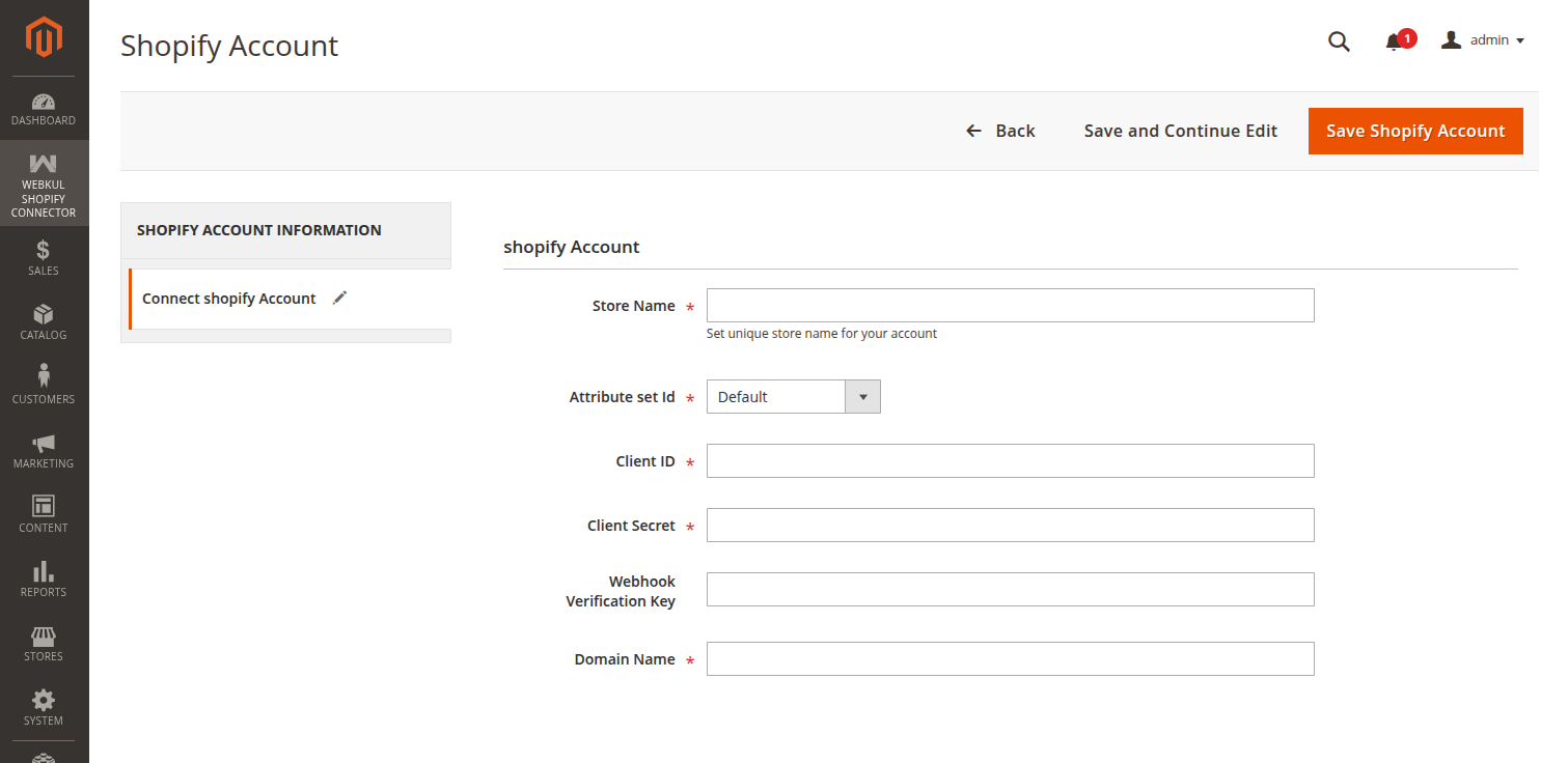 Shopify Account Form
