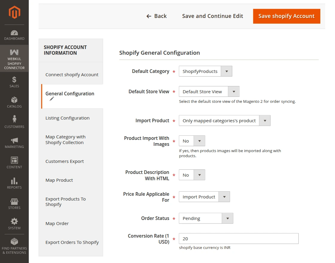 Account General Configuration