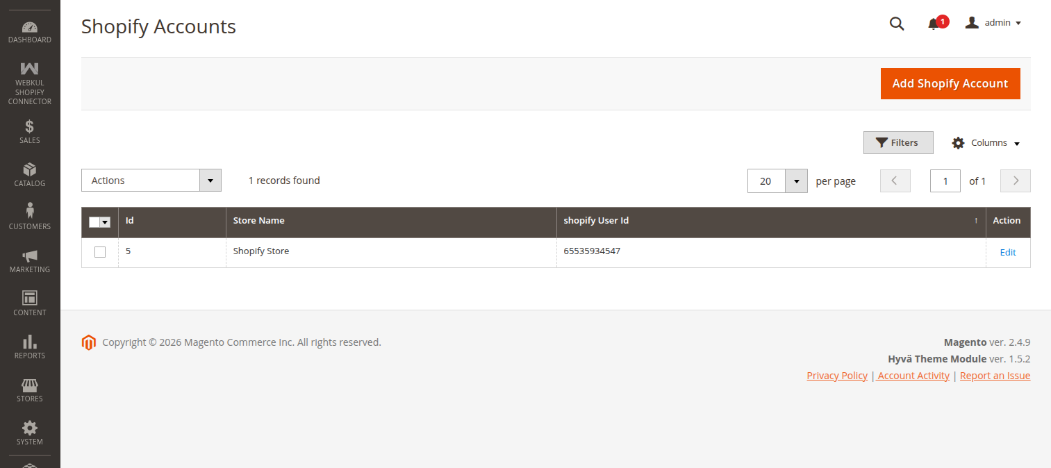 New Shopify Account