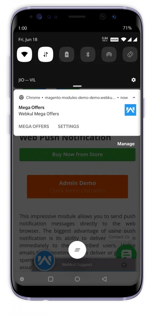 Web Push notification mobile