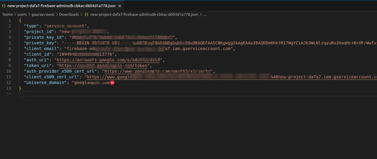 firebase creds