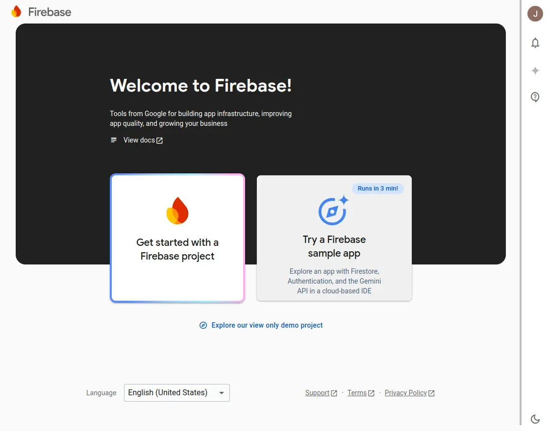 firebase interface