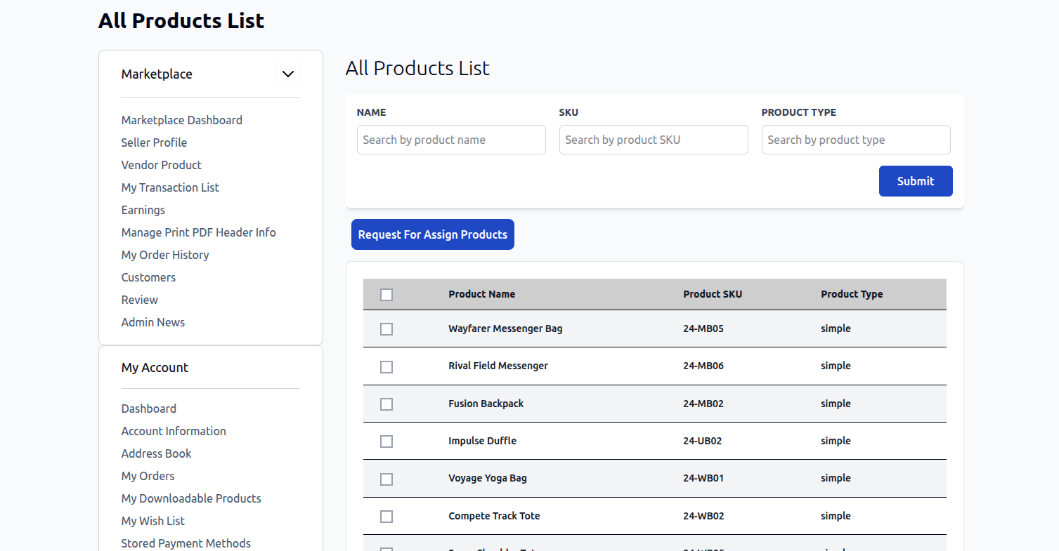 All Products List