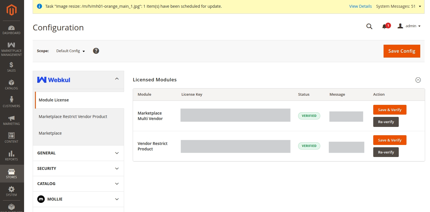 Module License Configuration