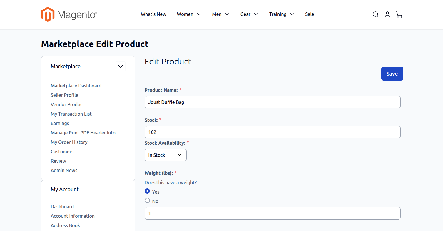 Marketplace Edit Product