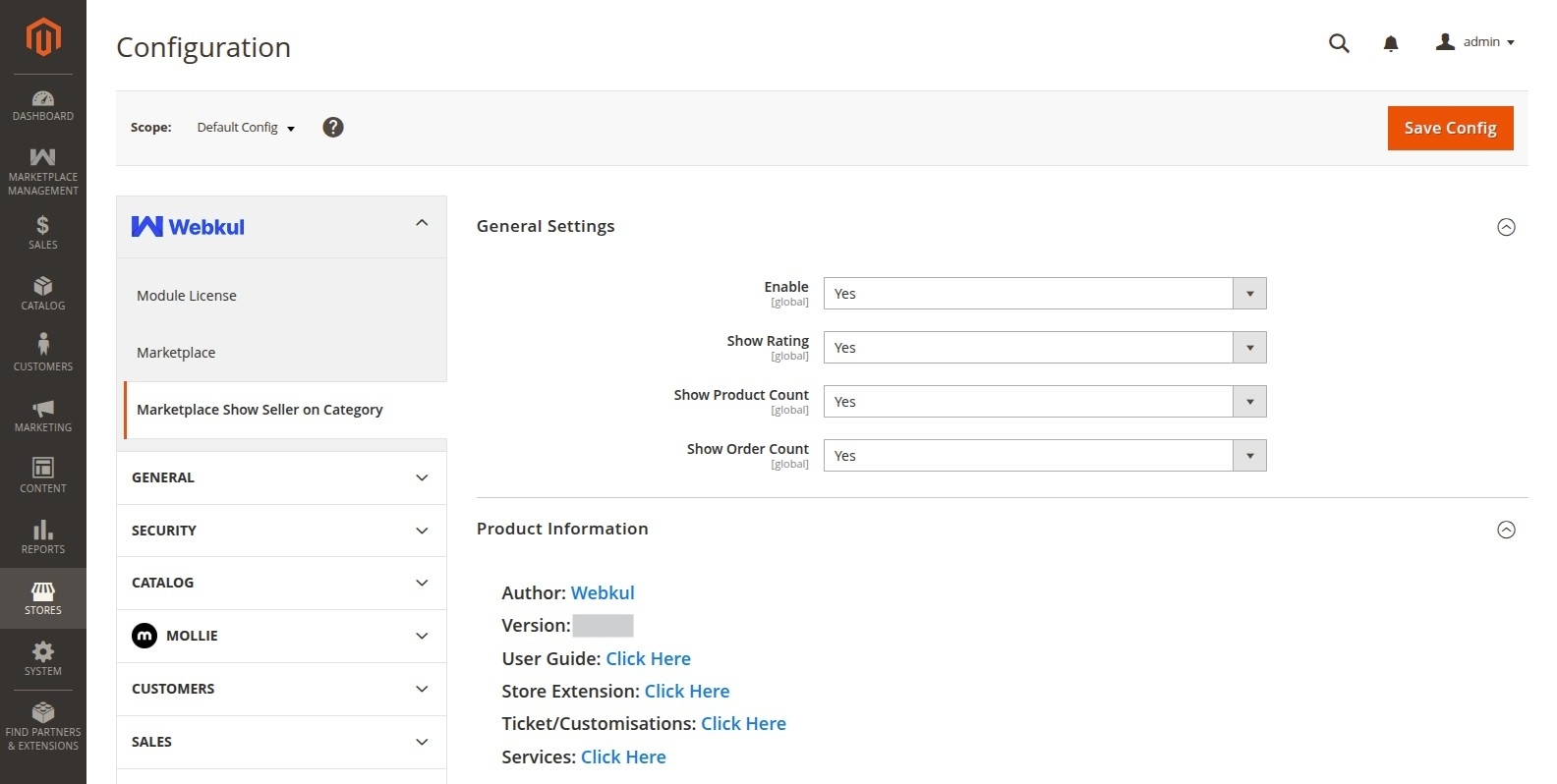 Module Admin Configuration