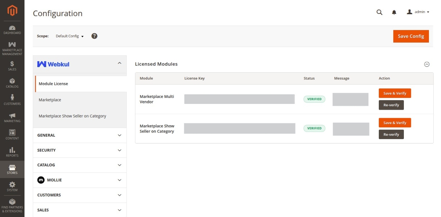Module License Configuration