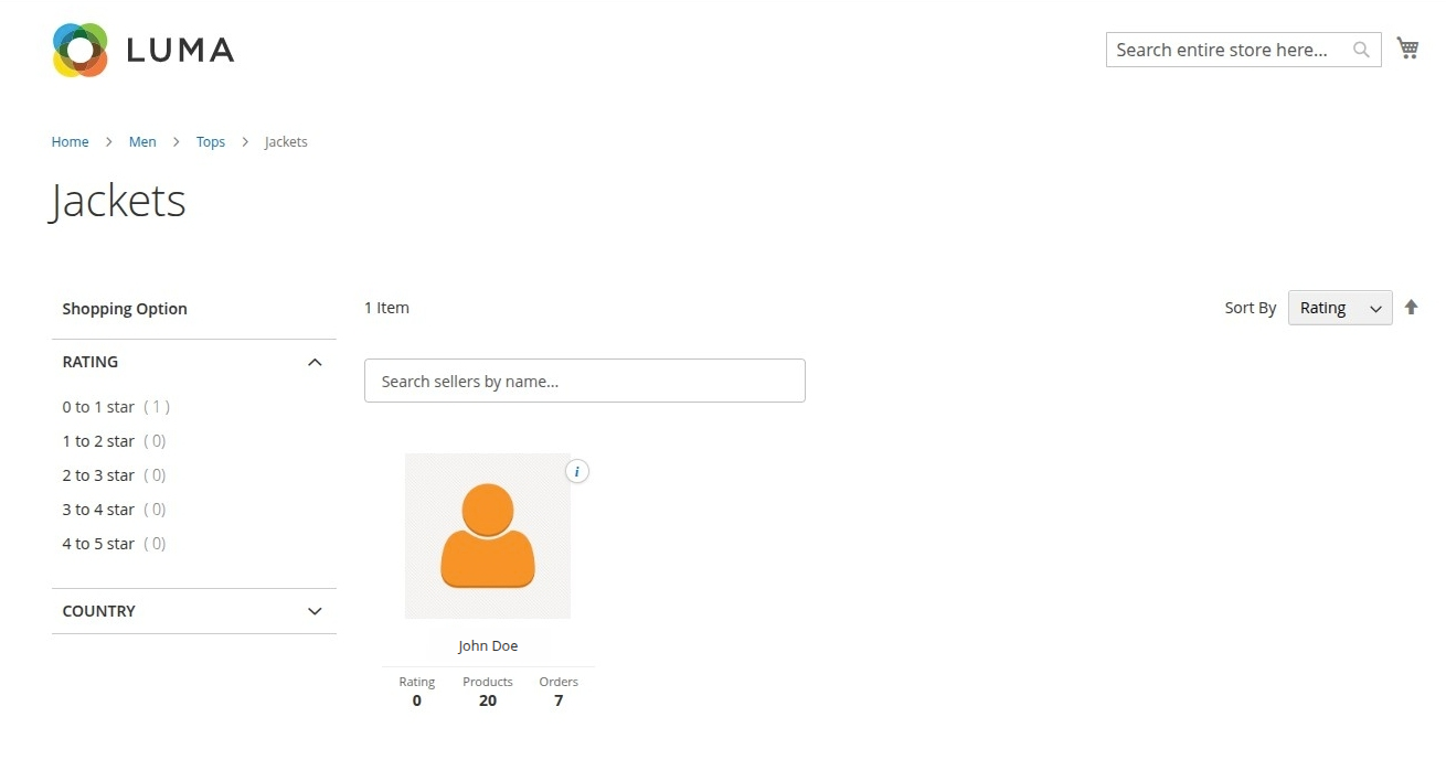 Sellers Rating Filter