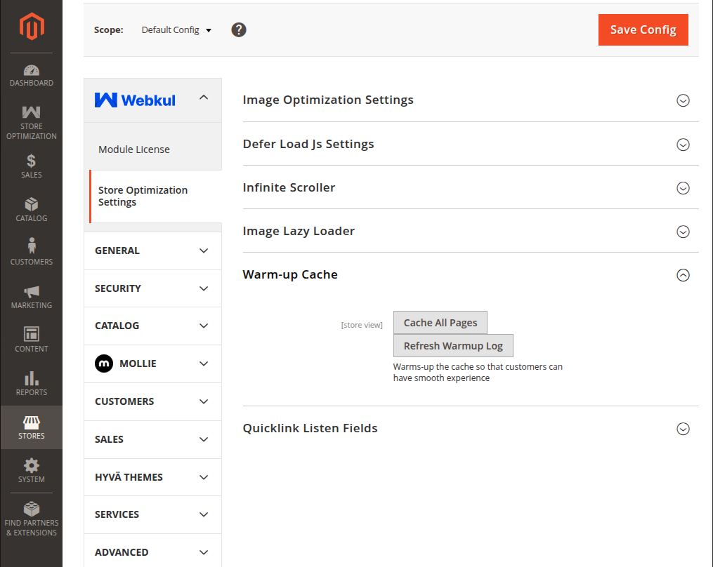 Cache Warmer Configuration Settings
