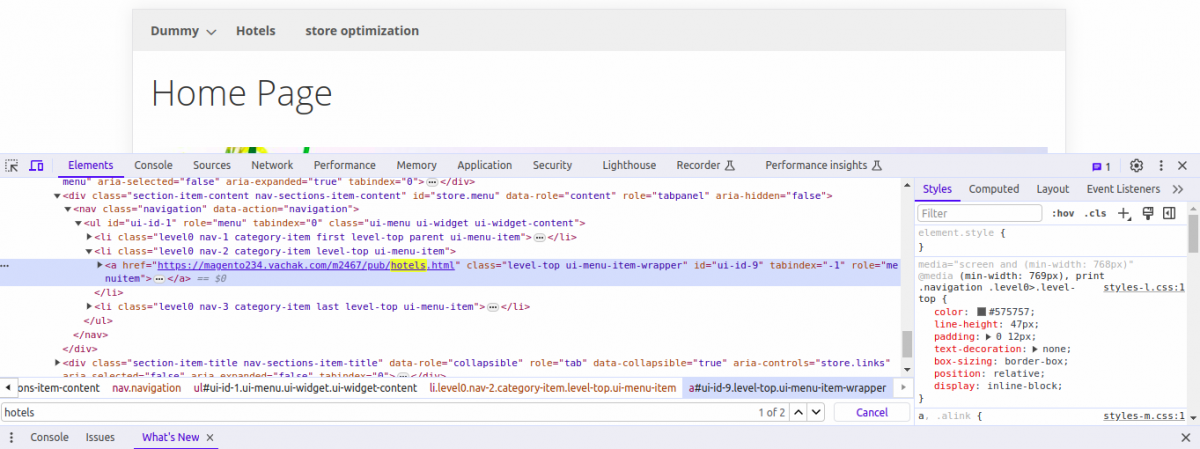 Quicklink Class Element Selector
