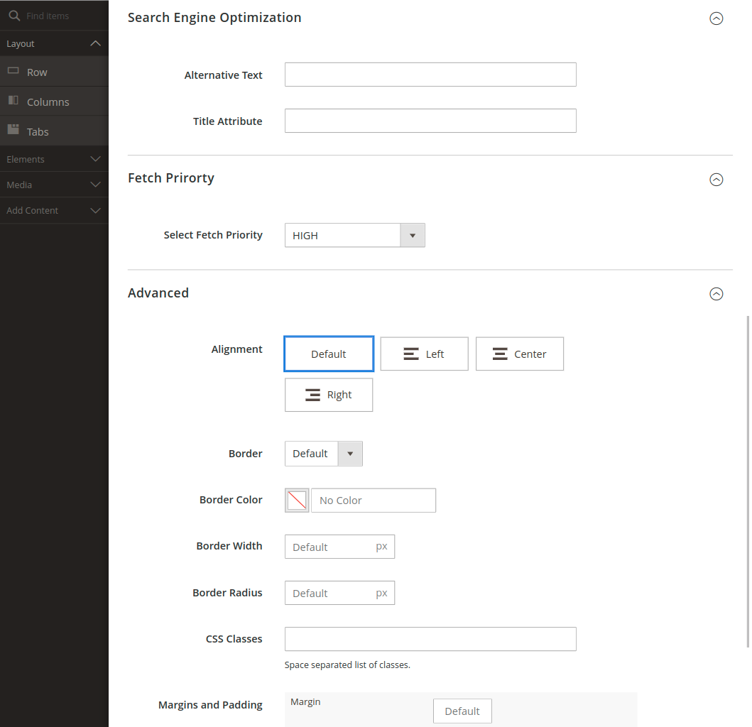 Select Image Fetch Priority - High or Low