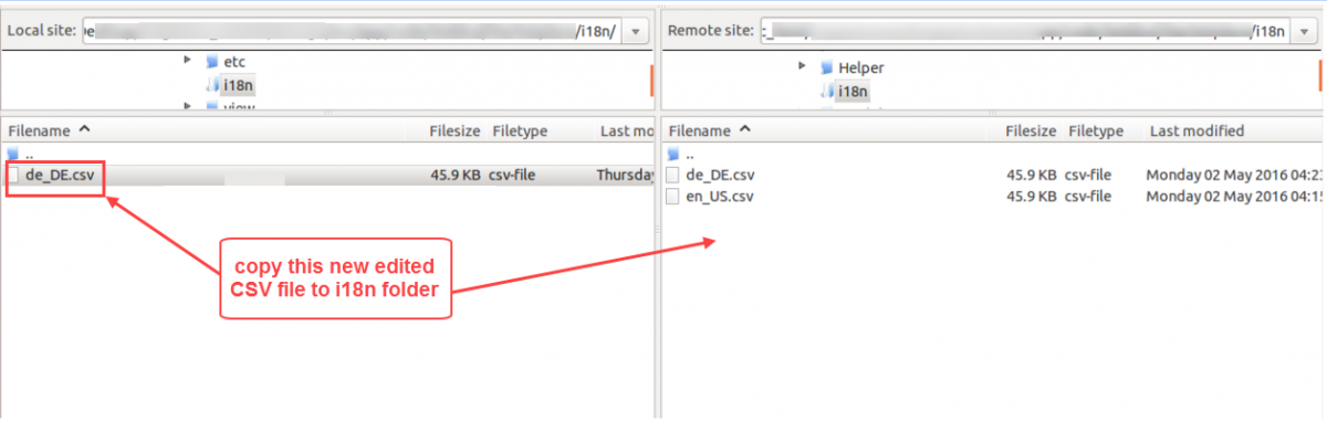 Uploaded Language CSV